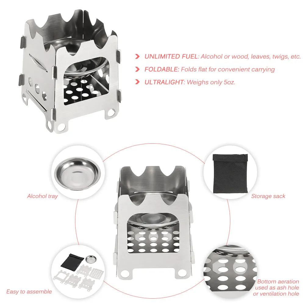 Ultralight Burning Liquid Tray Camping Stove