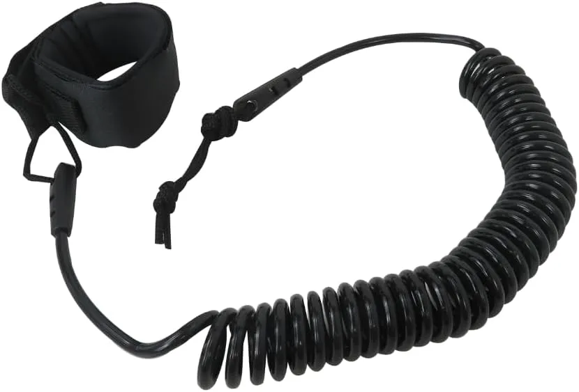 Xspeedonline Coiled SUP Leash 10 FT Surfboard Leash Sup Leg Rope Strap Stand Up Paddleboard Leash - Black